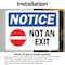 Signmission Not An Exit Sign With Symbol, 5 in W x Rectangle, Vinyl Decal OS-2PACK-NS-D-35-L-15164 - alternate 2